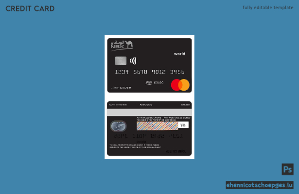 Kuwait NBK Bank World Mastercard Beispielvorschau